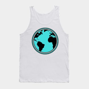 Blue, Black and White Planet Earth Tank Top
